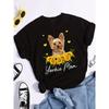 Casual Summer T-shirt Women Yorkie Mom and Sunflower Design Black with Yellow Flowers Clothing for Dog Lovers