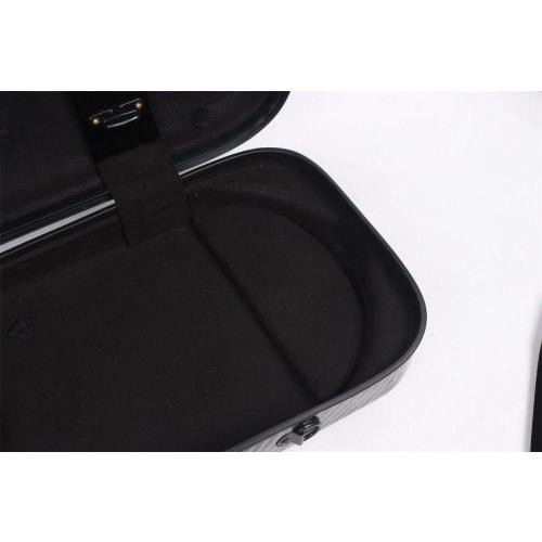 Yinfente 4/4 Violin Case, Carbon Fiber, Fiberglass, Rectangular, Strong Light, Full Size, with Music Bag, Silver Color