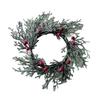 Festive Christmas Candlestick Ornament 20cm Artificial Green Wreath for Home