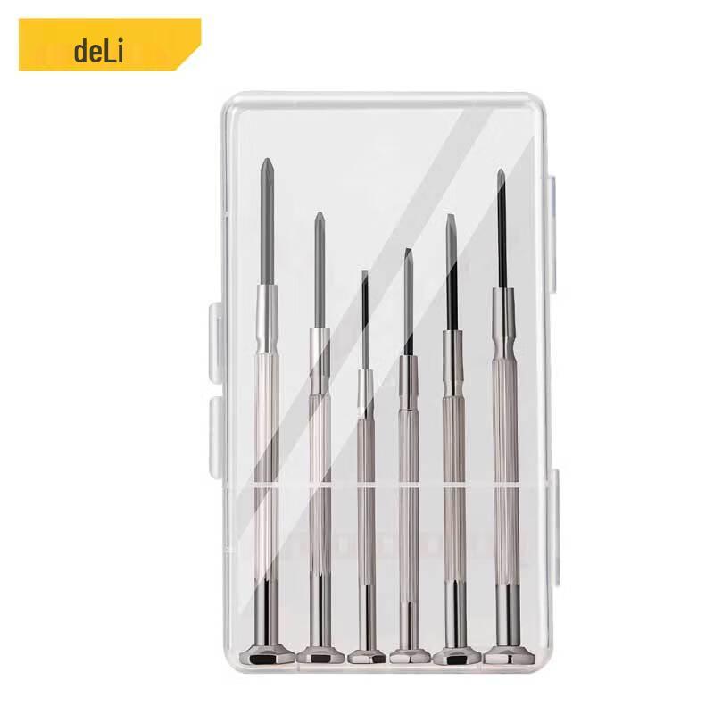 Deli 6-Piece Precision Screwdriver Set for Watches and Eyeglasses