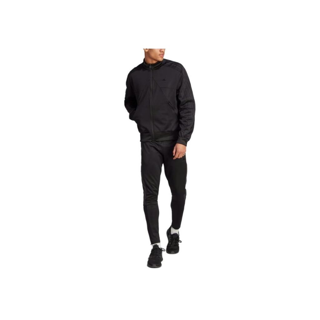 Adidas Color Block Zip Up Retro Sports Stand Collar Jacket Men Jackets Black IM2894