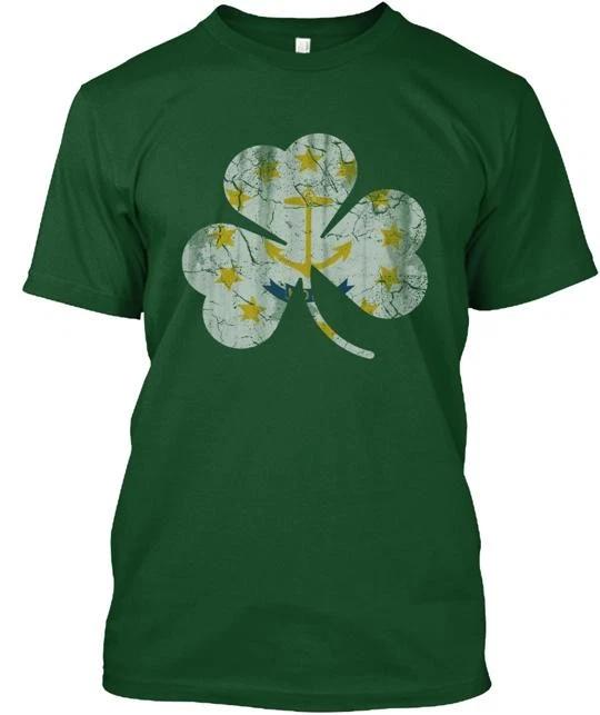 Флаг Ирландского трилистника Род-Айленда St Pat Футболка Сделано в США Размер от S до 5XL 2XL