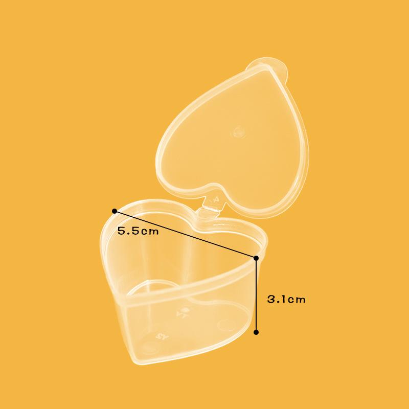 Heart-Shaped 50ml Disposable Pudding Cups with Lids - Sturdy Plastic Sauce Tasting Cups