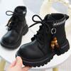 Kids' Genuine Leather Boots - 2025 New Autumn/Winter Velvet Lined Soft Sole Martin Boots for Girls and Boys