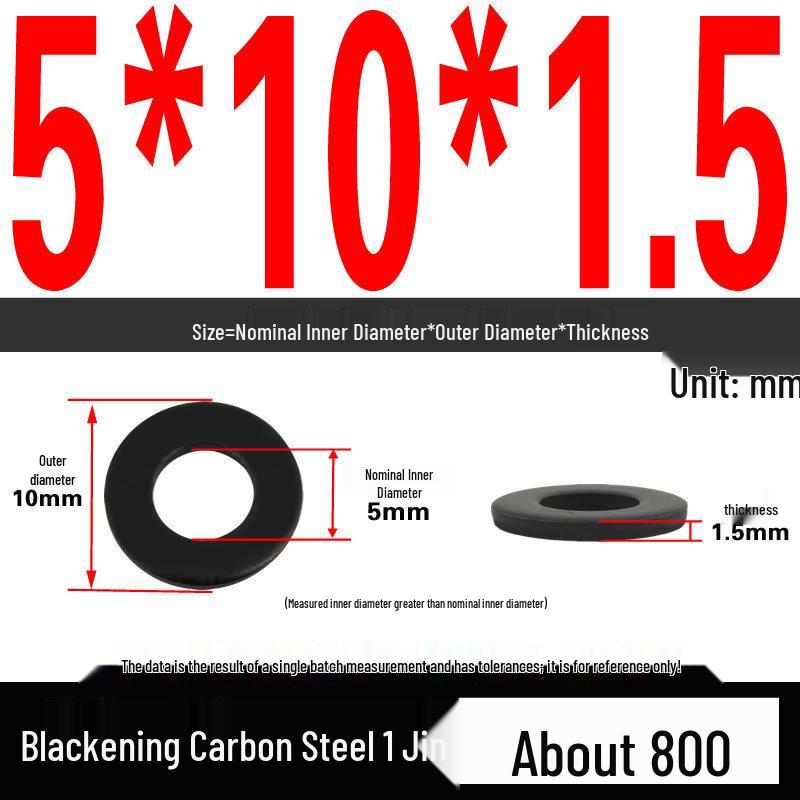 Blackened Thickened Oversized Metal Washer