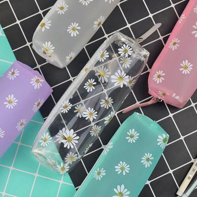 1 pz astuccio trasparente Kawaii regalo margherita Estuches astuccio per matite scolastico astuccio per matite materiale scolastico di cancelleria
