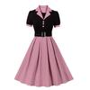 Vintage Polka Dot A Line Dress With High Waist For Office Wear Summer