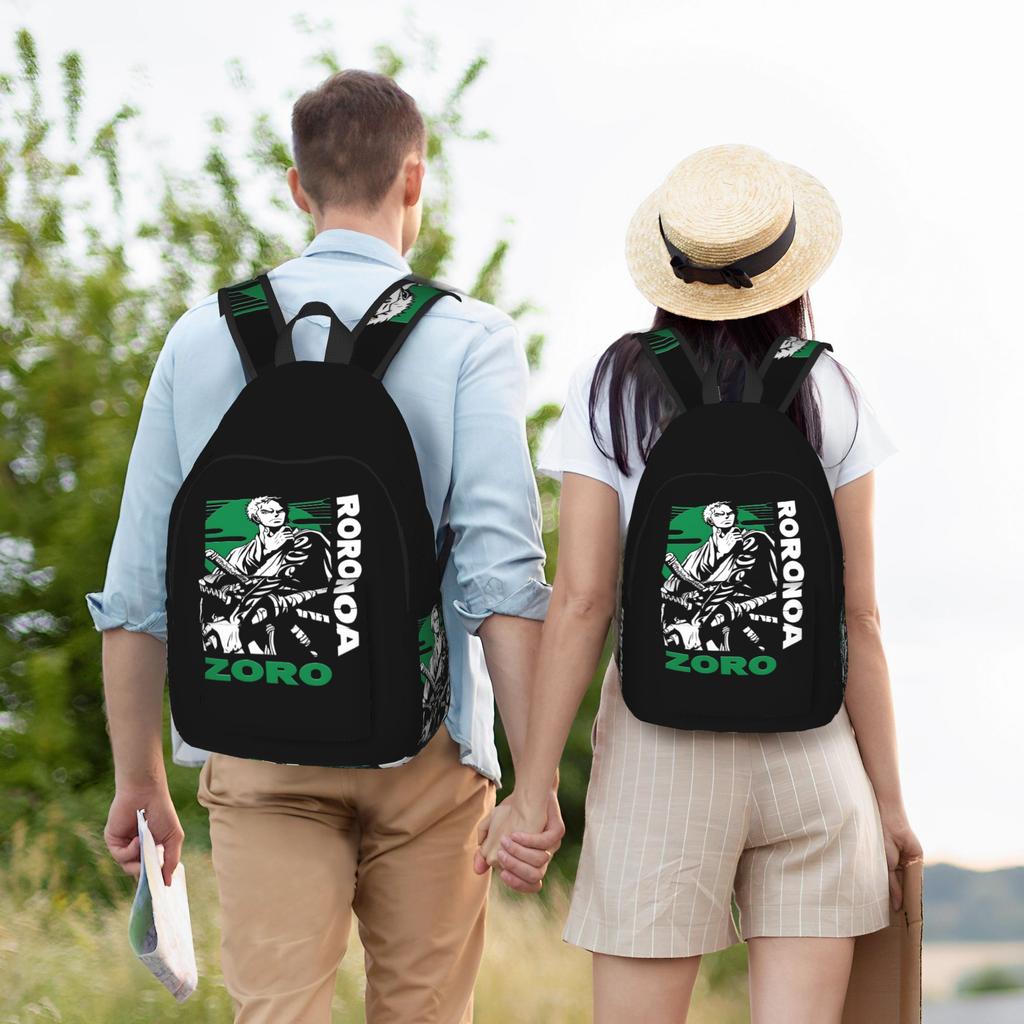 Fashion One Piece Anime Zoro Backpack  Mochilas Versatile Outdoor Large Capacity Rucksack