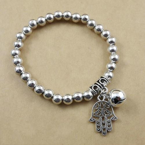 Ethnic Style Miao Silver Thin Bracelet, Elastic Silver Bracelet Women'S Retro Handmade Thai Silver Gift Selection Versatile Jewelry