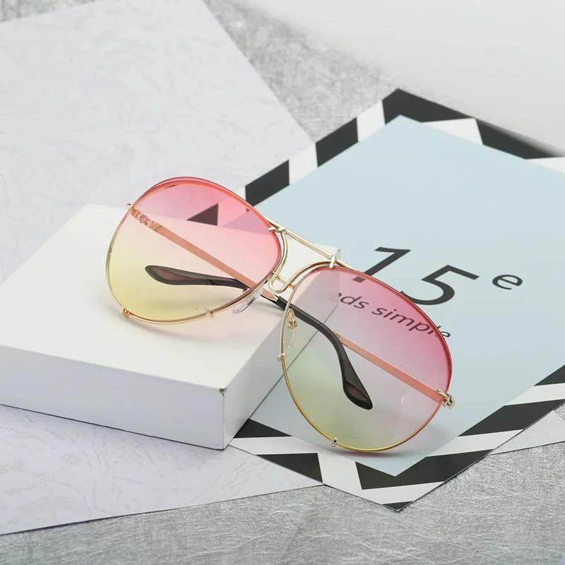 Popular Fashion Pilot Sunglasses Women For Men Oversized Luxury Brand Designer Sun Glasses Vintage Gradient Punk Shades Uv400