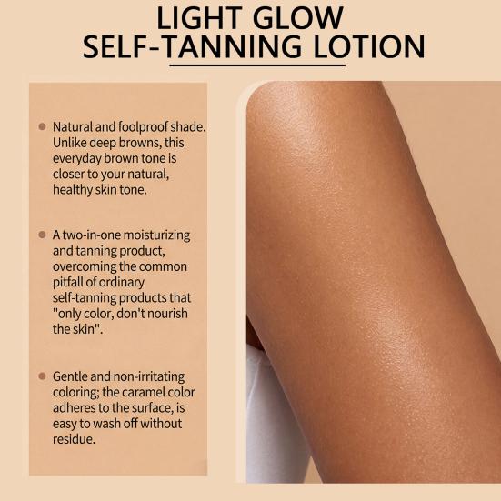 Yousheng Sunless Tanner Lotion, Self Tanning Milk Essence for Natural Glow, 150ml Gradual Buildable Tan for Body, Light Bronze Moisturizer