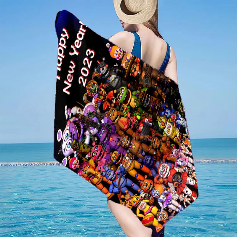 Five Nights At Bears Horror Beach Towel, Super Soft Microfiber, Gift for Her/Him, Birthday, for Pool, Beach, Travel, Home Decor Fan Gifts