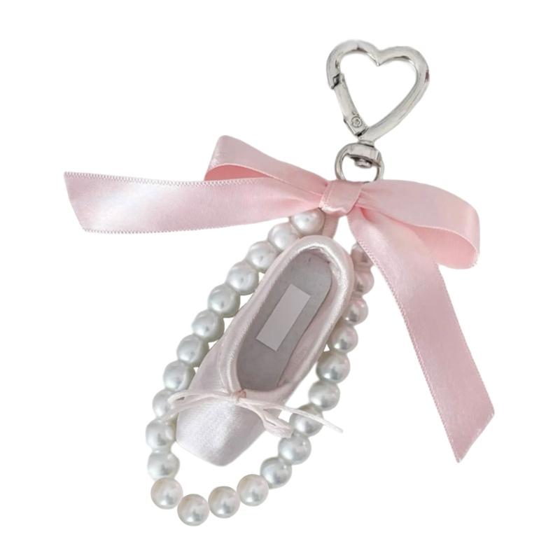 Delicate Phone Strap Beaded Keychain With Ballet Ribbon Charm For Keys Bags And Personal Styling