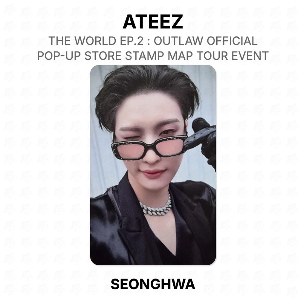 ATEEZ THE WORLD EP.2 : OUTLAW OFFICIAL POP-UP STORE STAMP MAP TOUR EVENT Official Photocard