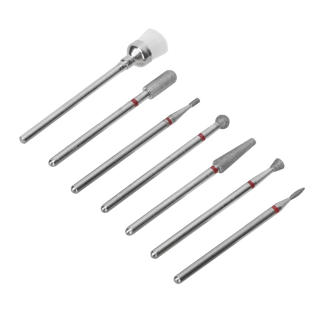 7pcs Nail Drill Bits Rotatable Fast Remove Coarse Skin Portable Tungsten Carbide Drill Bits