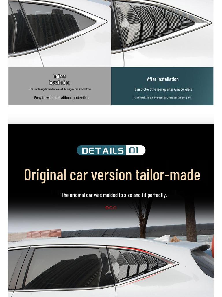 Haval F7 Rear Window Trim & Triangle Louver Decor