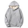 Winter Unisex Couple's Hoodie, Cotton Blend Fleece Lined Pullover with Double-Layer Warmth, Solid Color Casual Sweatshirt for Matching Outfits