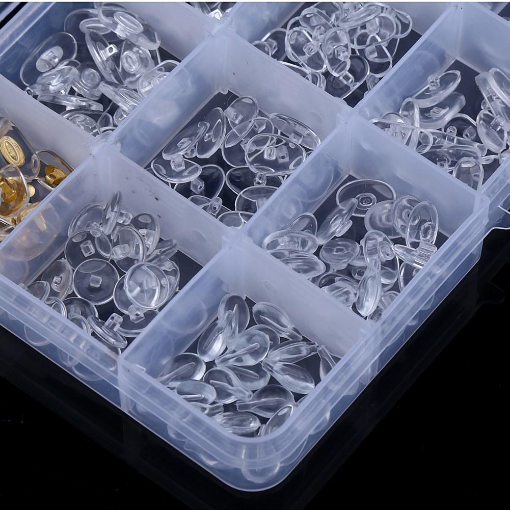 300pcs 15 values Silicone Nose Pads Eyeglasses Screw On Glasses Soft Accessories Repair Tool
