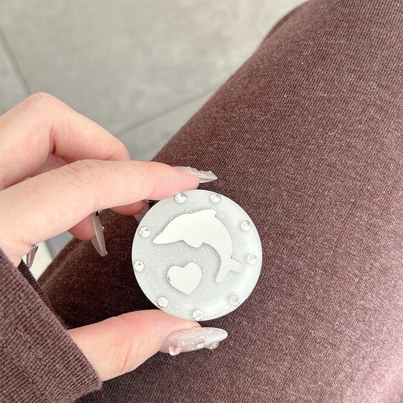 

Creative Mobile Phone Airbag Bracket Rhinestone Glitter Small Love Dolphin Small Fresh Wind Girl Mirror Sticker Desktop Support