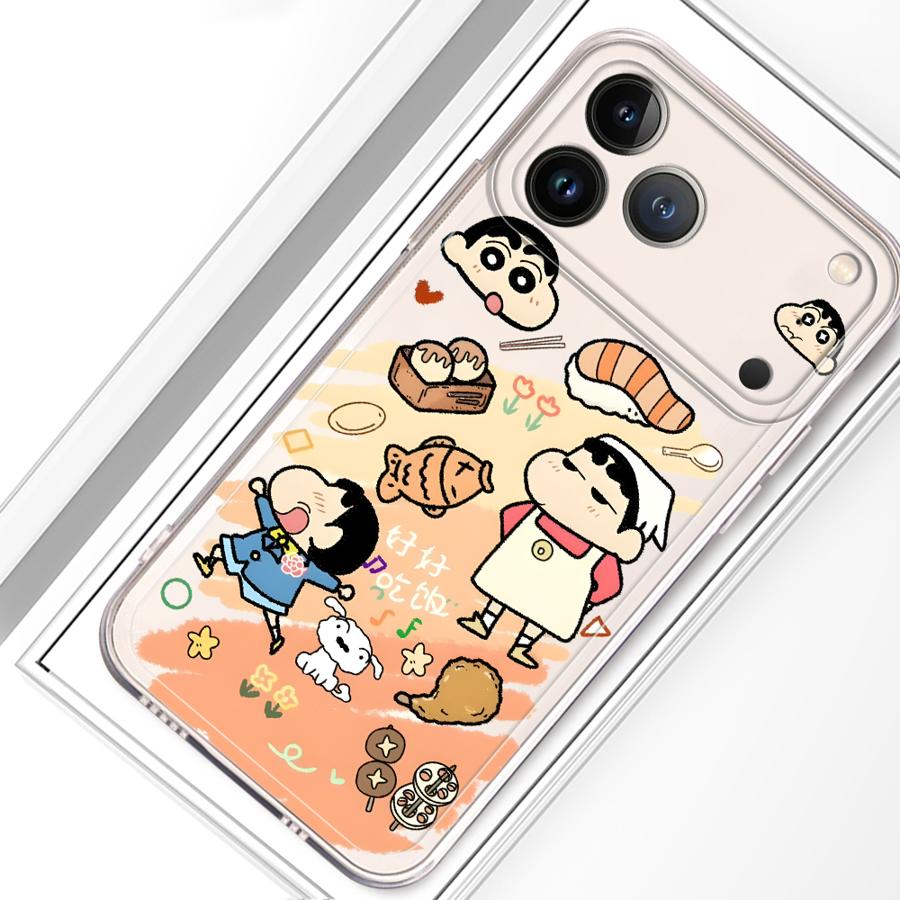 Cartoon Bread Shin Chan Case for iPhone 17 Pro Max 13 Pro 12 Mini XS Max 16 11 Air 15 14 Plus 7 8 XR Soft Phone Cover