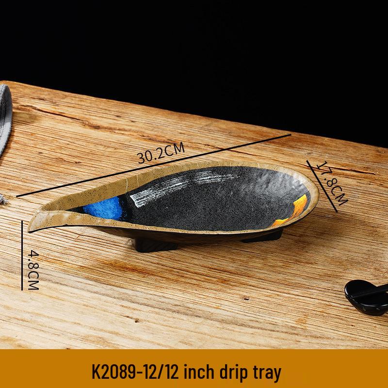 Melamine Sushi & Yakiniku Plate: Japanese Restaurant Tableware for BBQ & Hot Pot