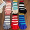 1 Pair Touchable Screen Striped Knitted Gloves Winter Women's Gloves  Autumn Winter Season