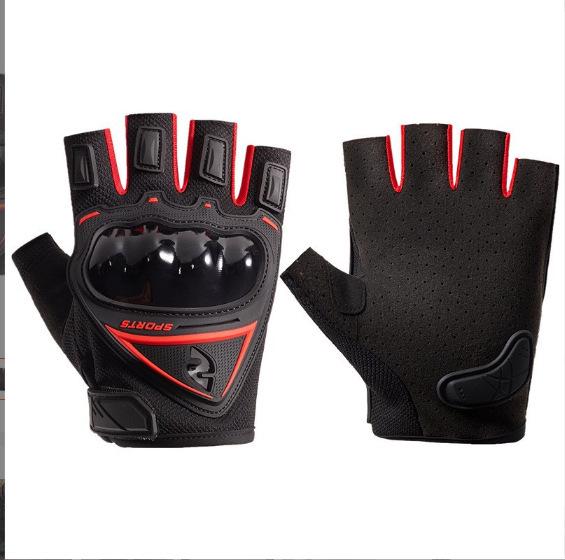 Men s Fingerless Tactical Motorcycle Gloves with Non-Slip, Anti-Fall, Hard Shell Protection for Summer One Size