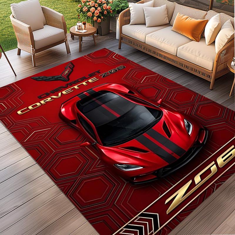 Sports car Print Rug, Washable Floor Carpet, For Entryway Dorm Laundry Room Office Study, Home Decor Birthday Christmas Gift