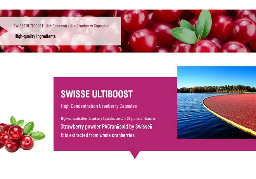 Swisspure Cranberry Probiotic Capsules - 30 Count for Women's Urinary Health