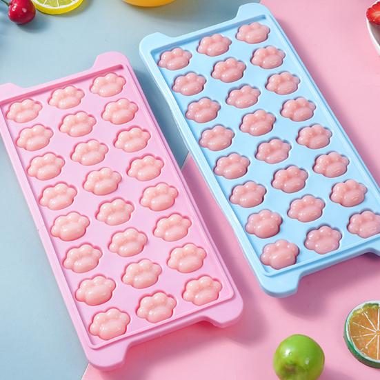 Ice Cube Mold 36 Grids Stackable Silicone Cat Paw Print Ice Cube Chocolate Soap Candle Tray Mold with Cover for Home