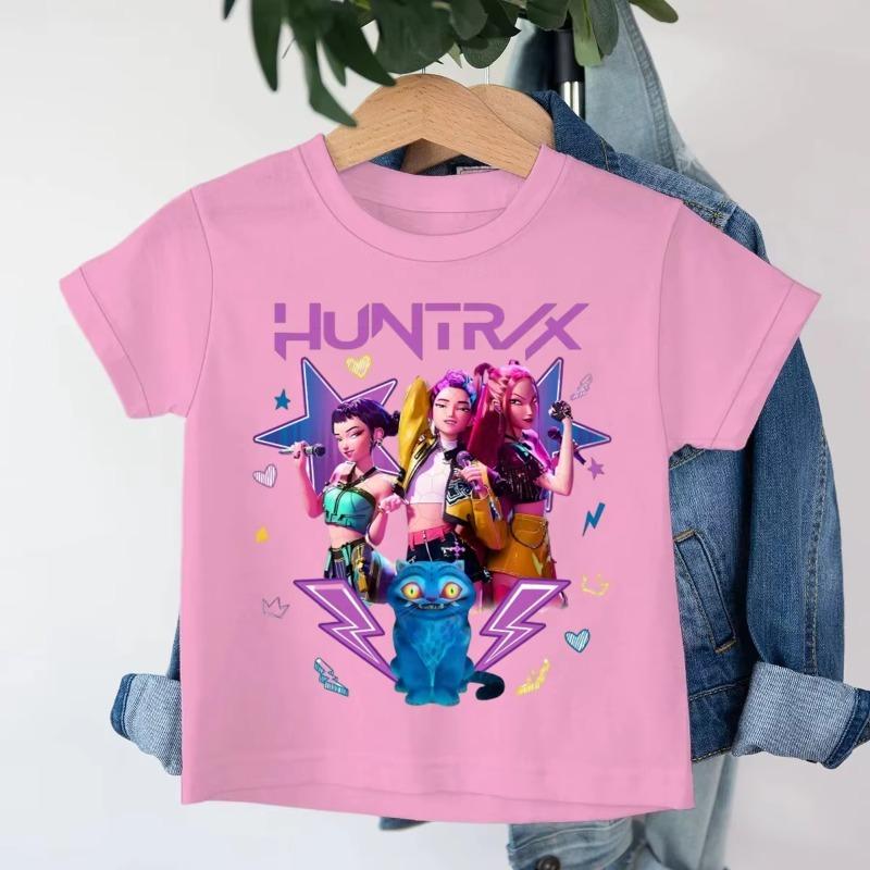 Baby Girl Clothes Kpop Demon Hunters Huntrix T Shirt Summer Short Sleeve Boys Tee Tops Funny Fans Gift Harajuku Kids T-shirts
