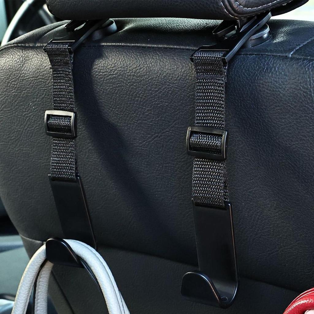 4PCS Car Seat Headrest Hooks Front Seat Headrest Organizer Holder Auto Fastener Hangers Car Storage Interior Accessories