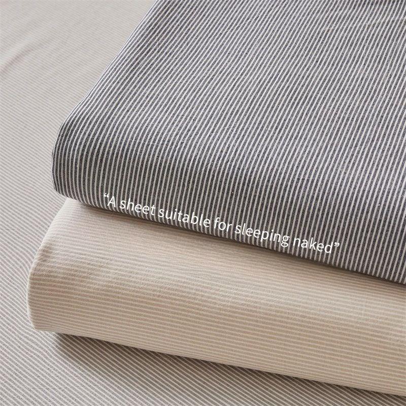 Ins Striped & Plaid Bed Sheet, Minimalist Bedding for Single Double Student Dorm and Home Use