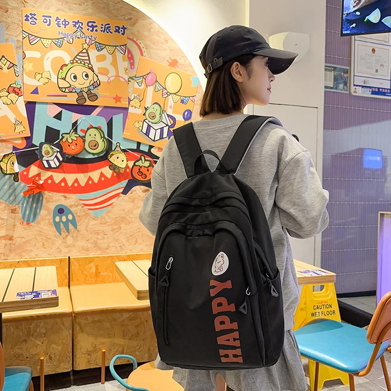 College Style Backpack Large Capacity Letter Printed Backpack Campus Student School Bag