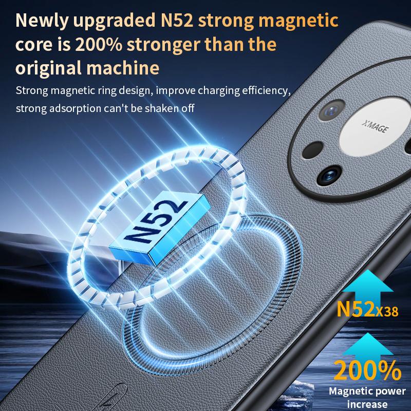 For Huawei Mate 60 Pro Case Magnetic Leather Shield Cover For Huawei Mate 60 Pro High Quality Anti-Fingerprint Non-Slip PC+TPU