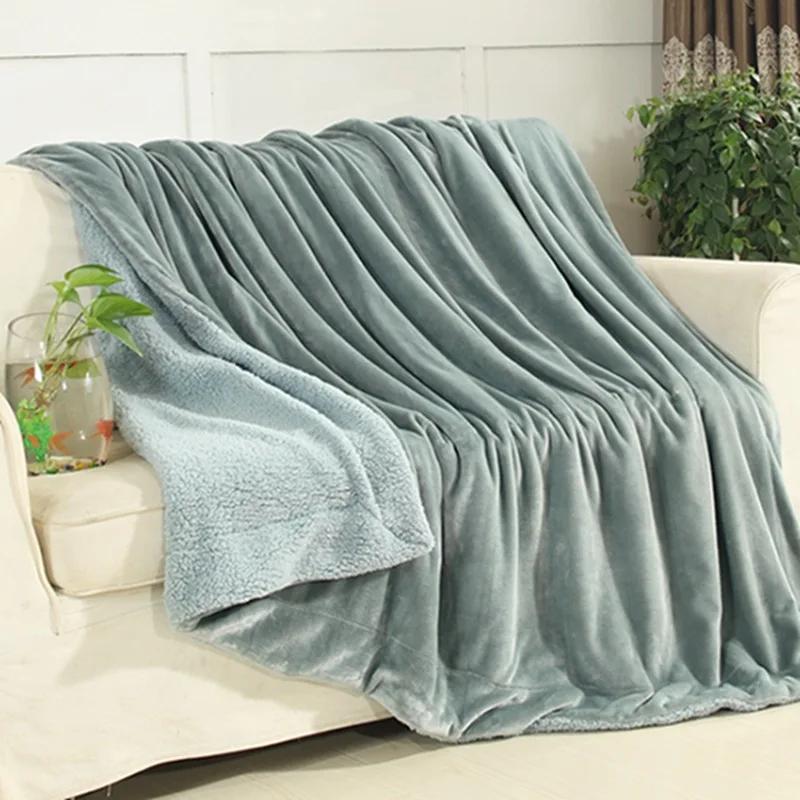 Wool Throw Blanket Keep Warm Winter Bed Blankets Double Sided Queen Duvet Cover Camping Double Bed Cover Bedspread On The Bed