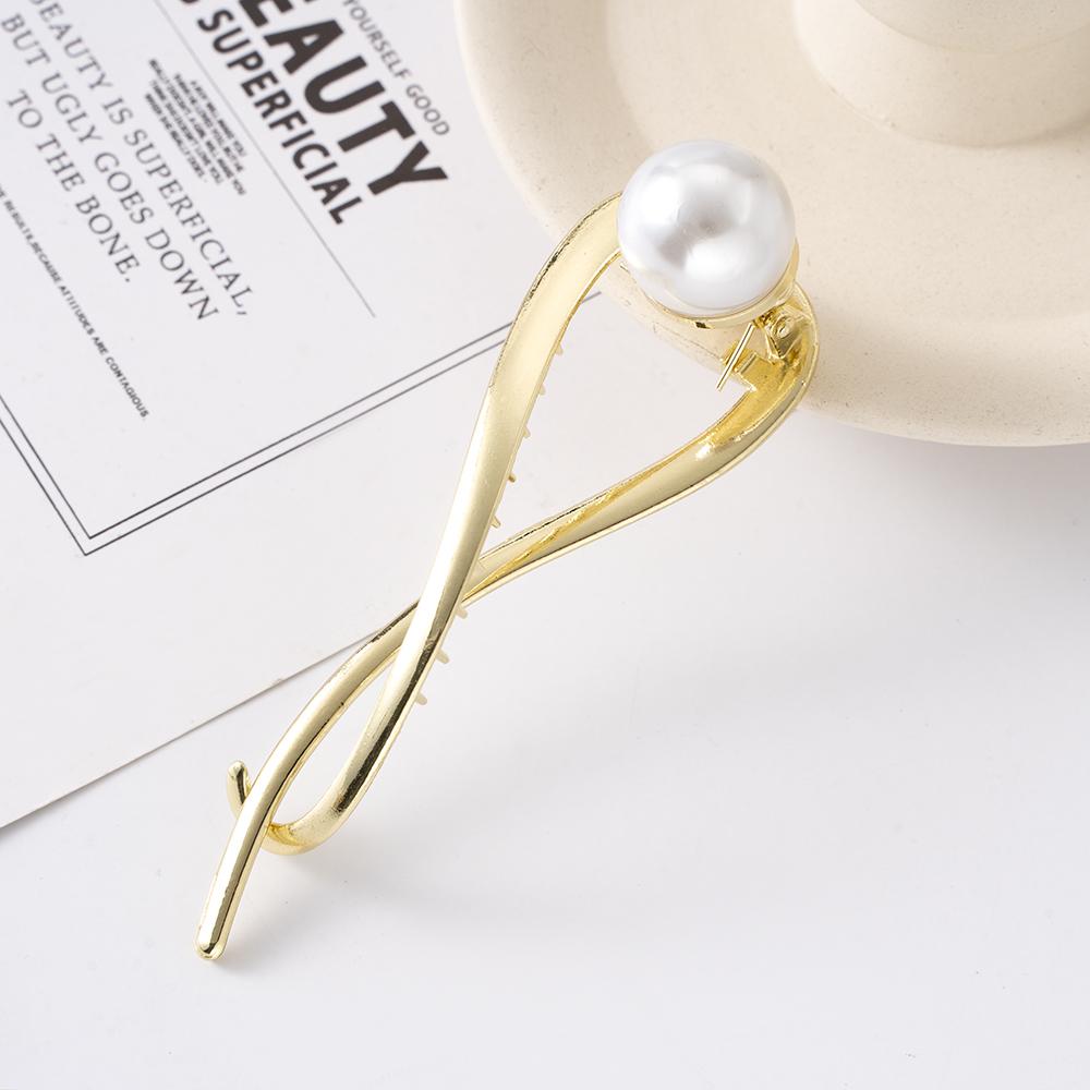 Metal Pearl Hair Claw Clip Women Hair Bun Twist Hairpin Flowers Headband Rhinestone Banana Barrettes Ponytail Hair Accessories