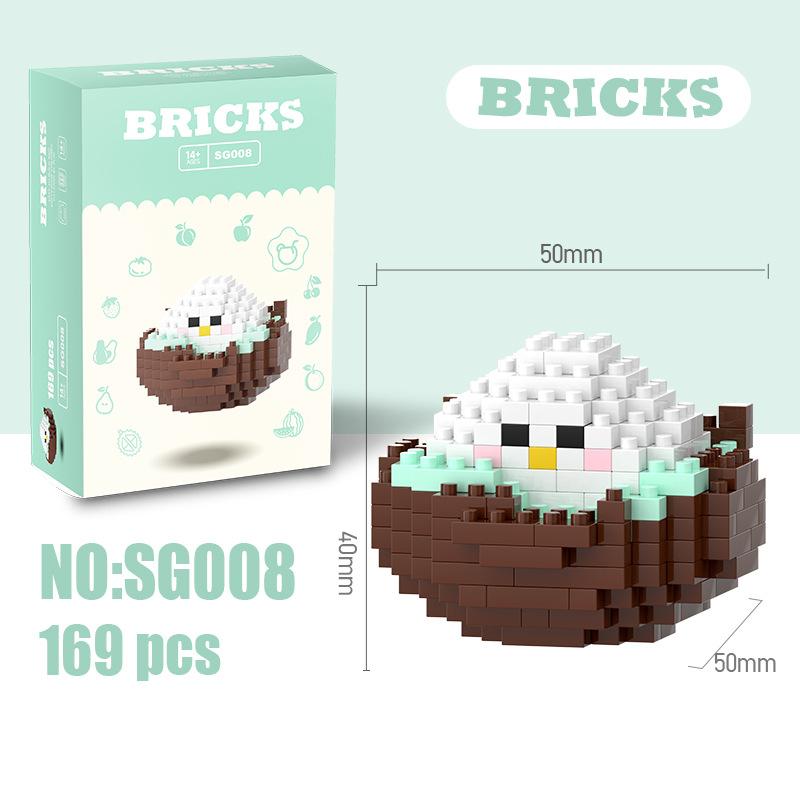 Small particle assembled building blocks educational toys fruit puzzle children boys and girls educational small ornaments gifts