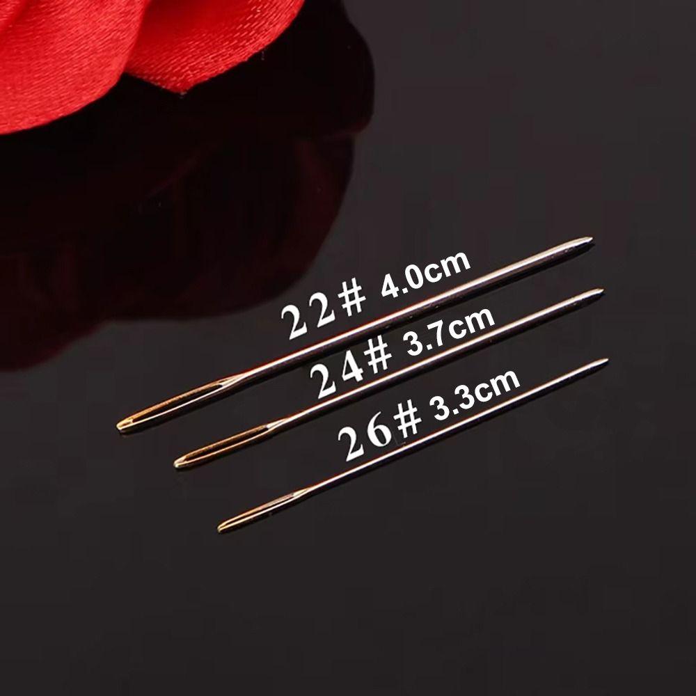 100Pcs New Multi-size Sewing Needle Stainless Steel 22/24/26# Cross Stitch Needle Tail Embroidery Fabric DIY Craft Tool