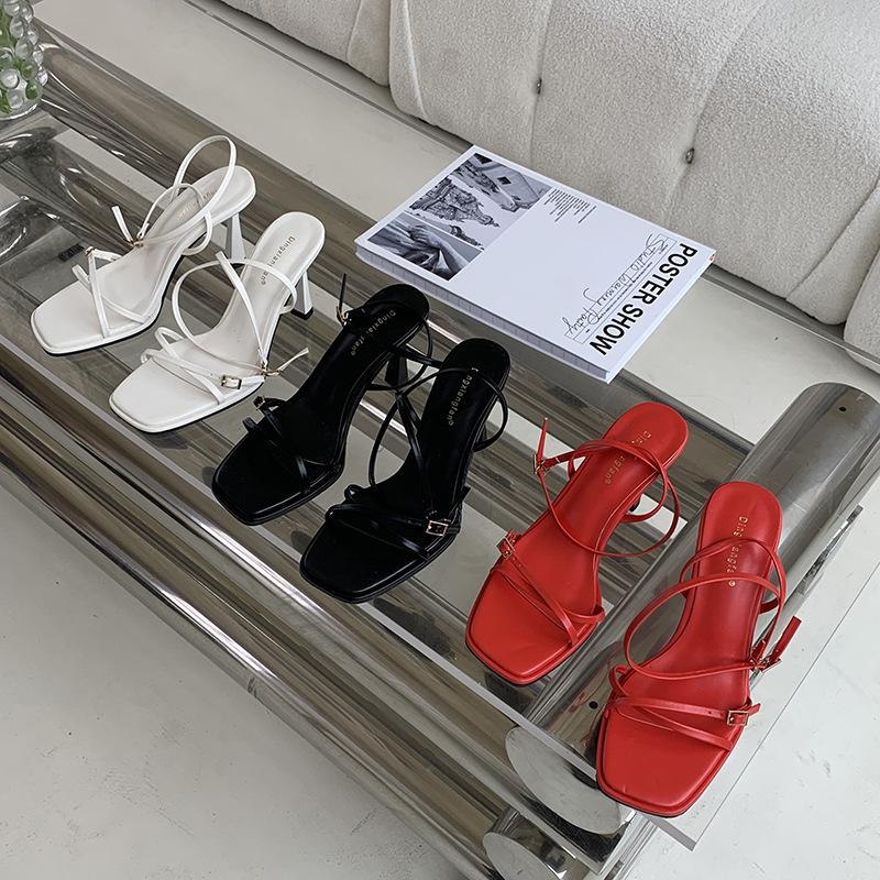 Fashion Comfort Shoes for Women Open Toe Beige Heeled Sandals Ankle Strap Peep Black Low High Fashion Square Girls Rome Casual Scandals