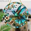 2D Flat Acrylic Vibrant Hummingbird and Floral Decoration, No Need for Batteries/electricity, Unique Indoor/outdoor Decoration, Multi-purpo