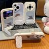Sleeping cat and dog bracket is suitable for Apple 17 mobile phone case iPhone16Pro Xiaomi oppo anti-drop all-inclusive case.