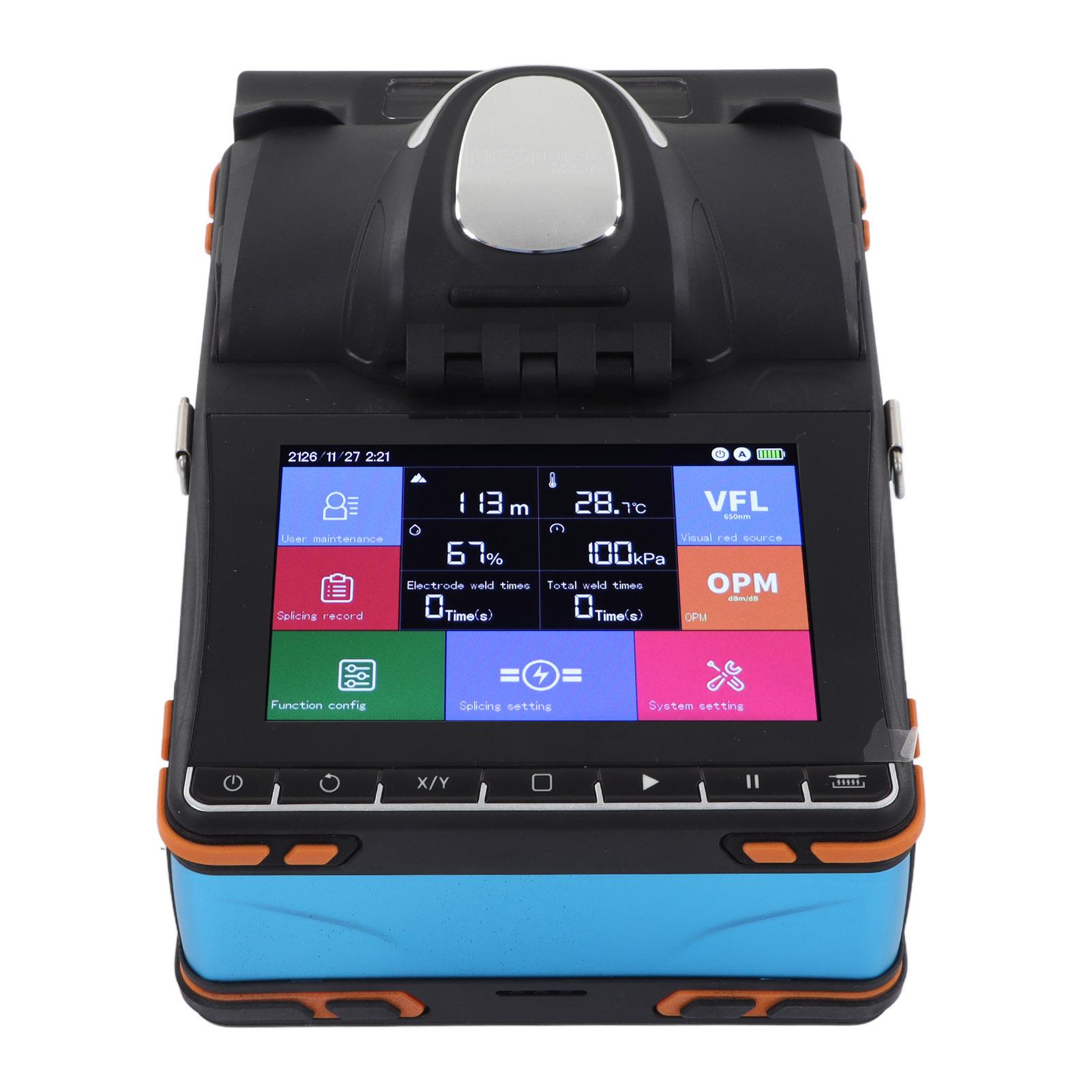 

Optical Fiber Fusion Splicer Intelligent 8s Welding 18s Heating Fiber Optic Splicing Machine with 3 in 1 Clamp 100‑240V