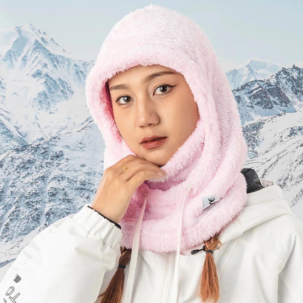 Warme Fell- Sturmhaube für den Winter Skifahren Arktischer Samt Größe M pink