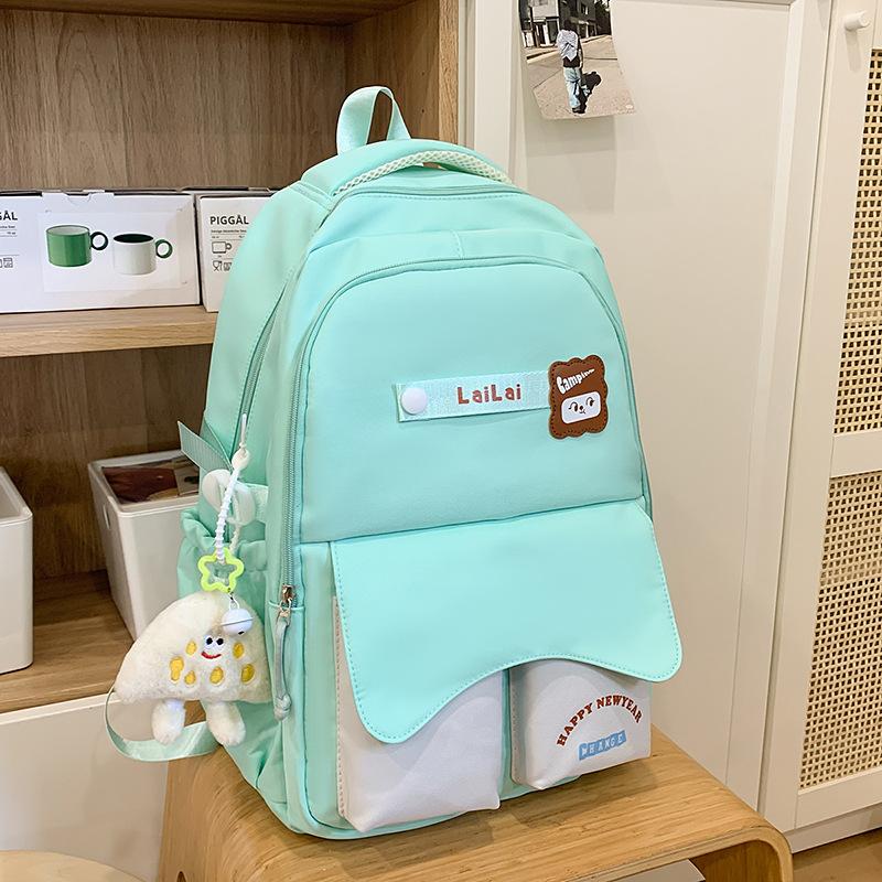 Large-capacity schoolbag female high-value junior high school student backpack Mori style cute small fresh multi-functional backpack