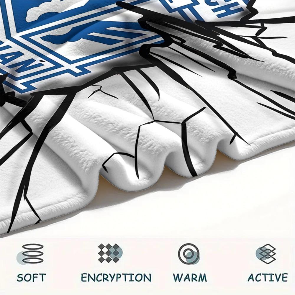 KKS Lech Poznan Flannel Blanket, High quality Comfortable for All Seasons, Home Decor, Warmth and Comfort