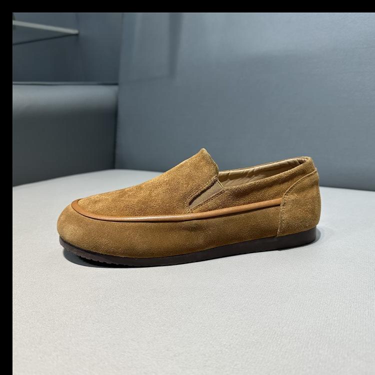 Lazy Spring New Low-top Leather Comfortable Casual Soft-soled Red Shoes Dj