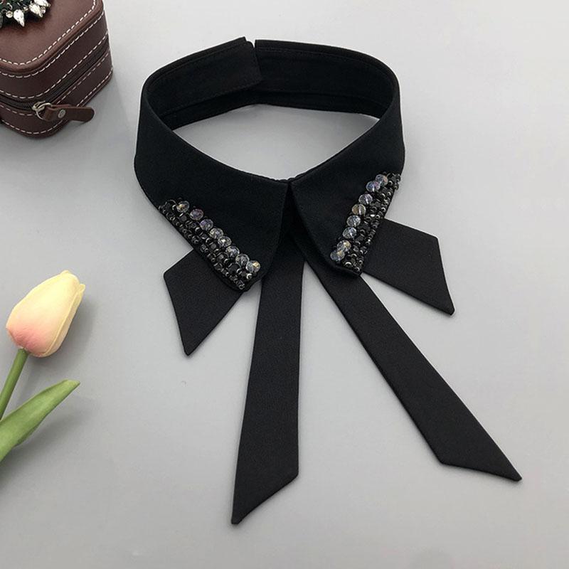 Fashion Lace White Fake Collar Women Detachable Collars for Women Black Lapel False Collars Woman Tie Clothes Accessories