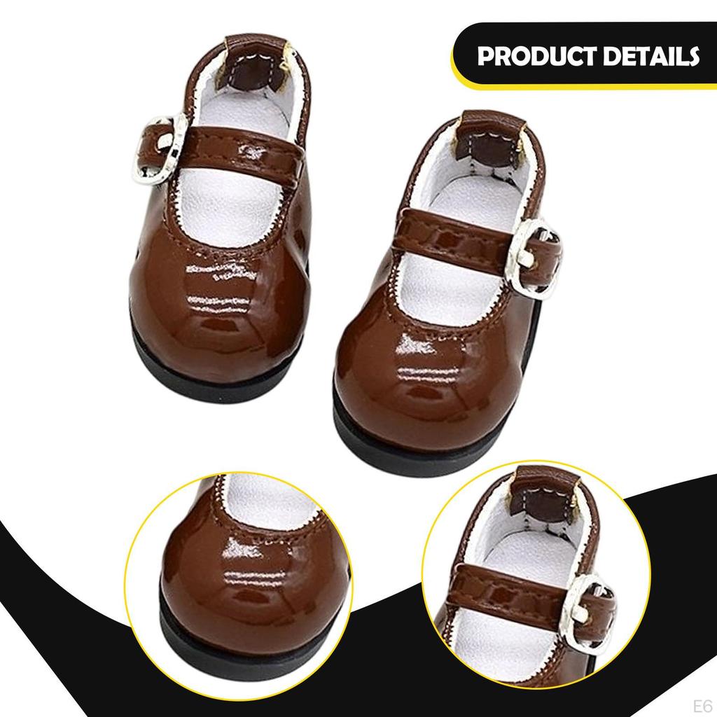 1 Pair Miniature Doll Shoes Female PU Leather Trendy Elegant Accessories Suitable for Games Display