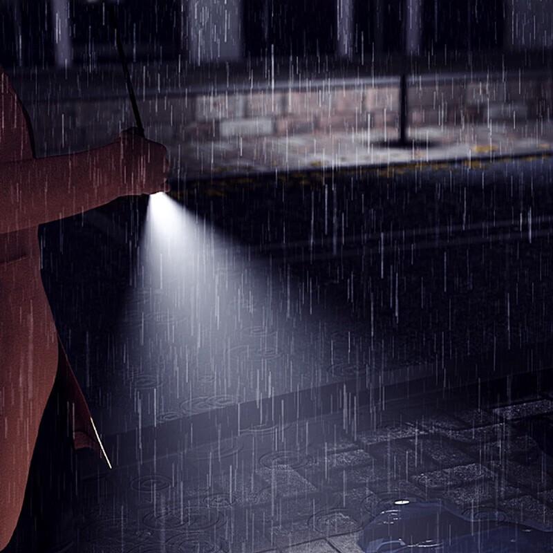 ZUODU LED Fully Automatic Reverse Folding Umbrella